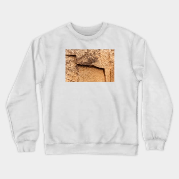 Obscure Straight Lines Carved Into Stone Surface Crewneck Sweatshirt by textural